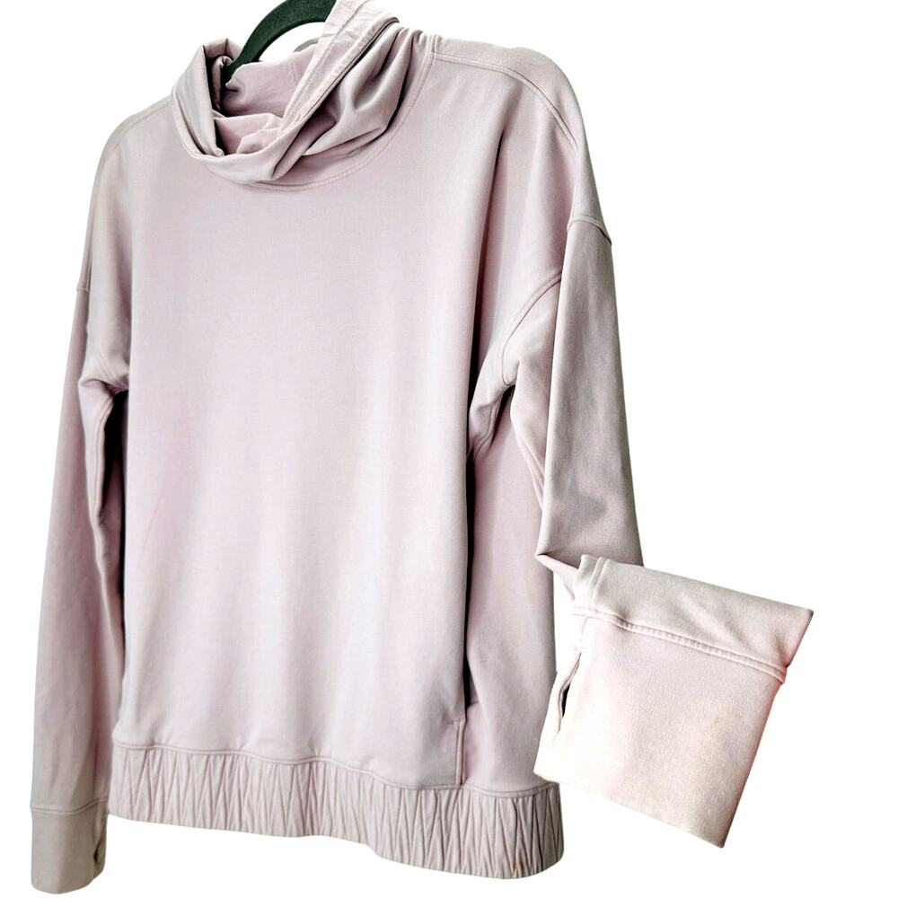 Lululemon Pale Pink Cowl Neck Long Sleeve Banded Bottom Sweat shirt 6